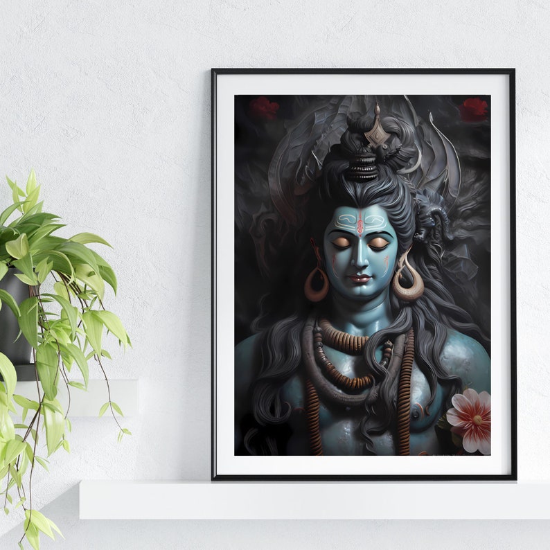 Lord Shiva Wall Art , Hindu God Lord Shiva Print, Shiva, Shiva Painting