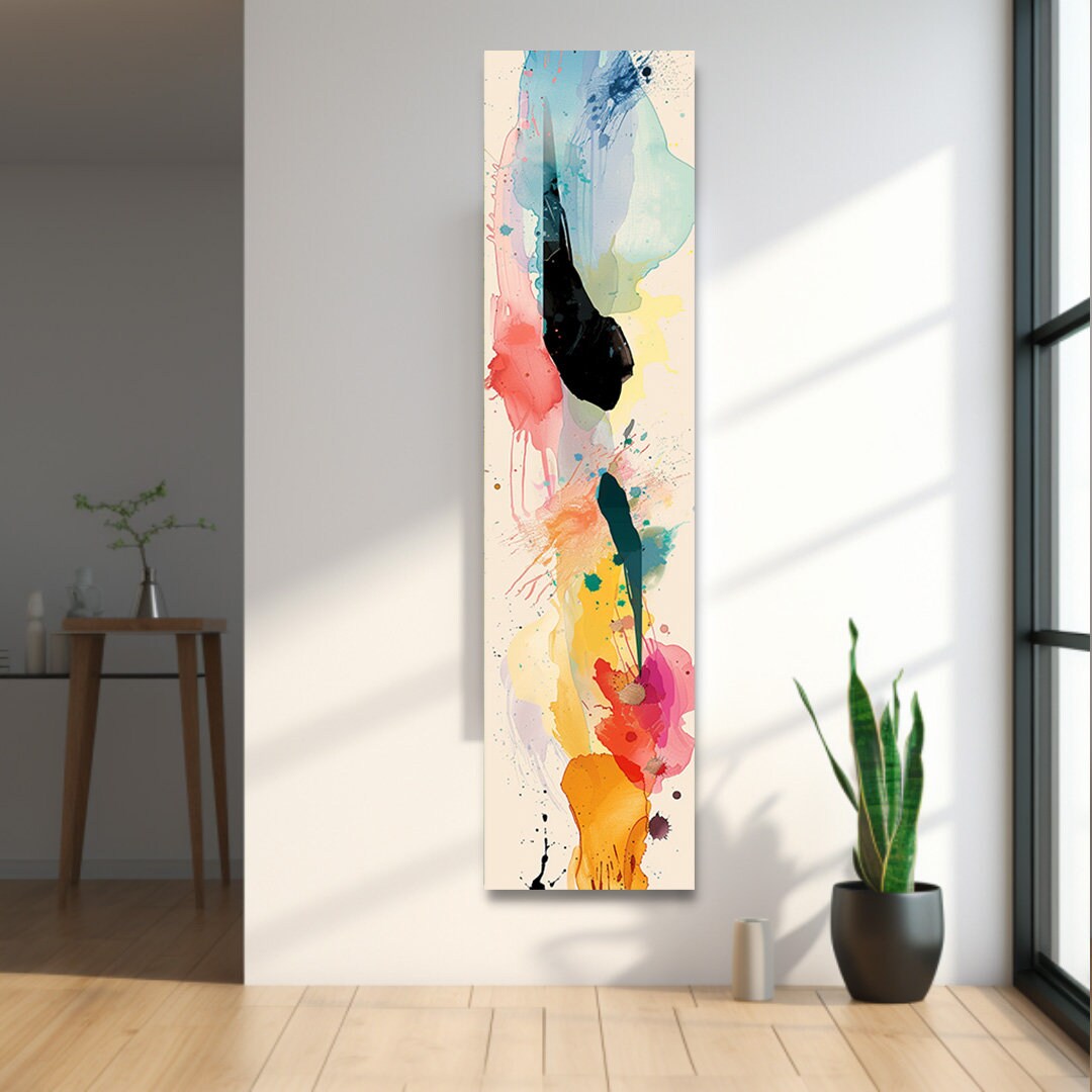 Long Narrow Wall Art, Tall Narrow Wall Art, Vertical Wall Art, Long ...