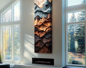 Long Narrow Wall Art, Tall and Thin Canvas wall art, Modern wall art, Nature Wall Art,  Vertical Wall Art, Tree Wall Art, Vintage Wall Art