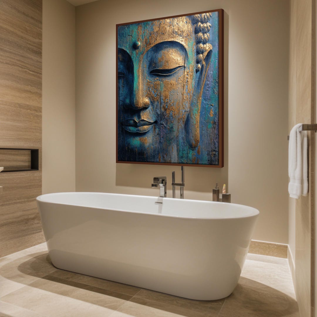 Large Buddha Wall Art, Buddhist Art, Framed Vintage Buddha Wall Decor ...
