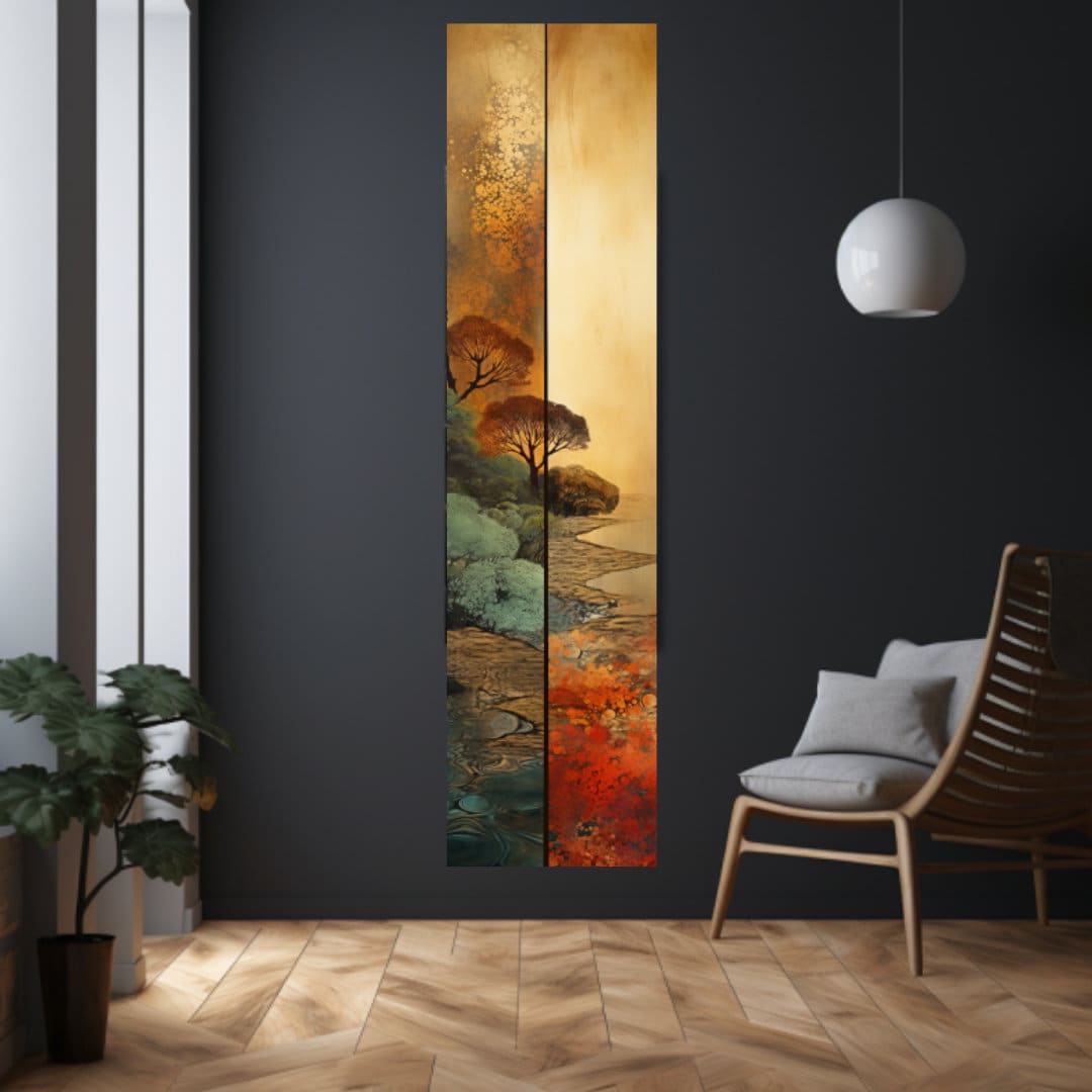 Long Narrow Wall Art, Tall and Thin Canvas Wall Art, Modern Wall Art