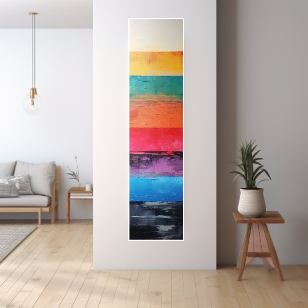 Long Narrow Wall Art, Tall and Thin Canvas Wall Art, Tree Wall Art