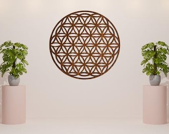 Flower of Life Wall Hanging: Sacred Geometry, 12-in MDF