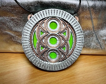 5 Layered Geometric Neon Medallion With Acrylic Casing.