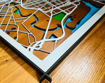Custom layered wood cut maps of anywhere you want!