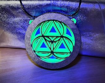 5 Layered Geometric Neon Medallion With Acrylic Casing.