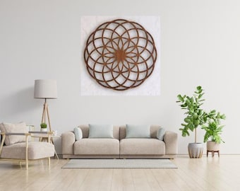 Flower of Life Wall Art, Sacred Geometry Decor (12 in)