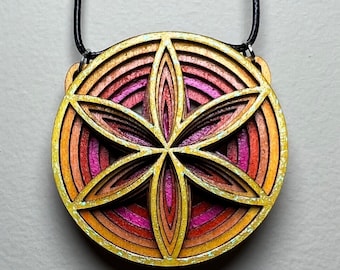 6 layered birch plywood necklace.