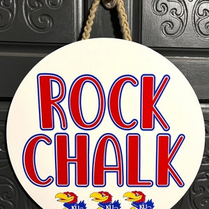 Door Decor | Front Door | Door Sign | Rock Chalk | Jayhawk | KU