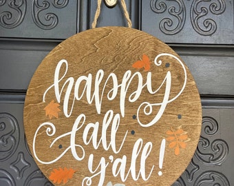 Door Decor | Front Door | Door Sign | Fall | Happy Fall Y'all |