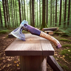 Beautiful Norse Viking Axe Handmade, Bearded Axe, Long Leviathan Axe, Viking Axe, Cosplay Axe, Berserker Axe , Prop, Replica