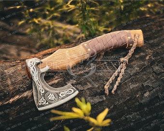 Beautiful custom handmade viking forged axe, Norse Axe Groomsmen gift , Birthday, Tomahawk , Gift for him , Anniversary gift for him