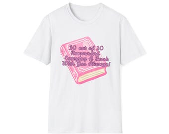 Bookworm Graphic T-Shirt | Pastel Pink Book Illustration, Reading Lover Tee