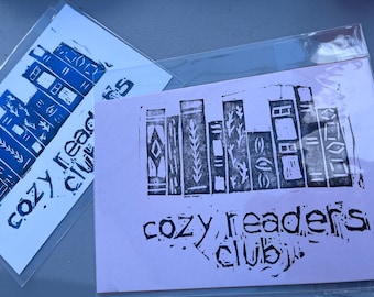 Cozy Reader Club block print