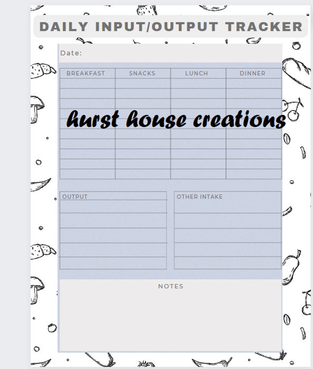 Medical Input/output Tracker Printable - Etsy