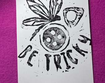 Coraline inspired Block Print