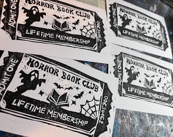 Horror Book Club Print - Block Print