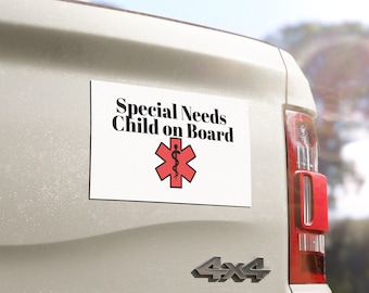 Special Needs Child On Board Car Magnet, Awareness Decal