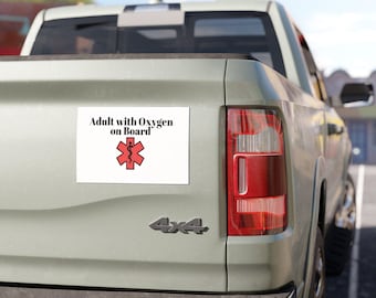 Adult with Oxygen On Board Car Magnet, Medical Safety Sign