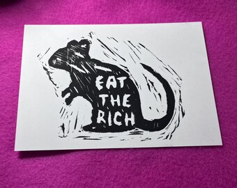 Eat the rich - block print