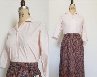 Champagne Pink Vintage Button up shirt Medium
