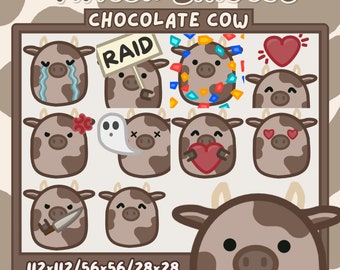 Chocolate Cow Emotes | Twitch/Youtube/Discord