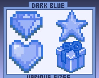 DARK BLUE Pixel Stream Assets | Alerts | Sub/Bit Badges | Emotes | Youtube/Twitch