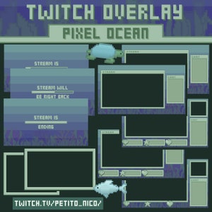 Pixel Ocean Stream Overlay | Animated | Customisable | Youtube/Twitch