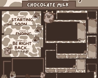 Chocolate Milk/Cow Stream Overlay | Animated  | Twitch/Youtube