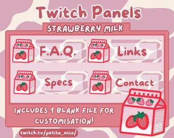 Strawberry Milk Twitch Panels (Digital Download)