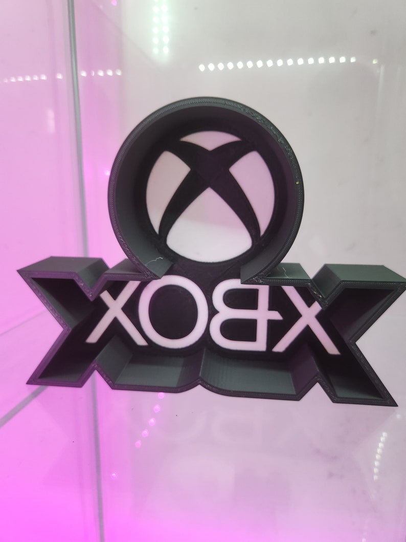 3D Printed Xbox Logo Stand Can Be Lit up Easily Etsy