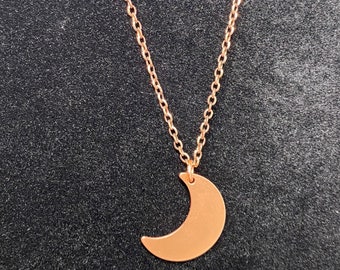 Copper Crescent Moon Necklace