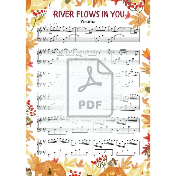 The River Flows in You Sheet Music Etsy
