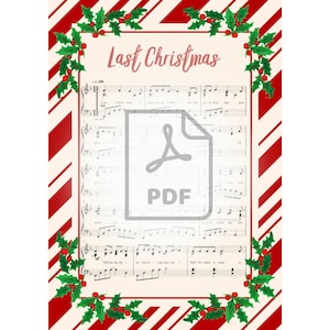 Christmas Piano Sheet Music &quot;Last Christmas&quot; - 2-Page PDF Instant Download