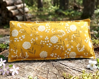 Floral Mustard Microwaveable Rice Heating Pad, Muscle Pain Relief, Soothing Heat Therapy Gift