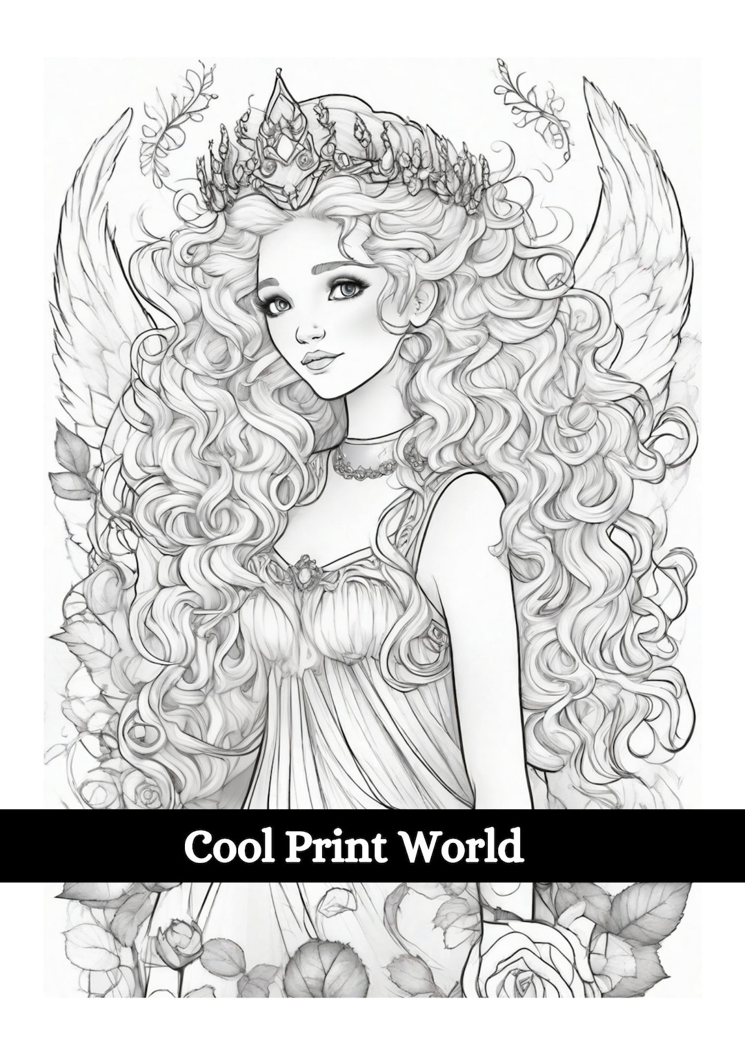 Coloring Page for Adults A4 Size Coloring Page Princes Coloring Page ...
