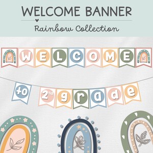 Classroom Welcome Banner, Classroom Decor, Printable, Rainbow