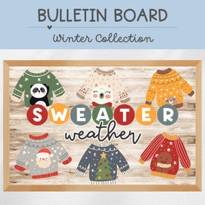 Sweater Weather Bulletin Board, Fall Bulletin Board, Classroom Decor