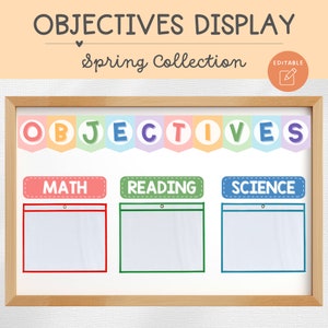 Objectives Display, Focus Wall, Editable, Spring