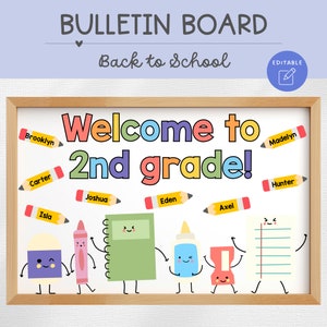 Back to School Bulletin Board, Classroom Decor, Digital Download, Editable