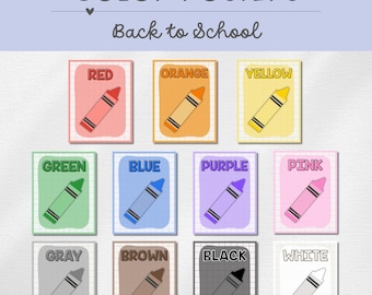 Farbposter, Klassenzimmer Dekor, Back to School, digitaler Download