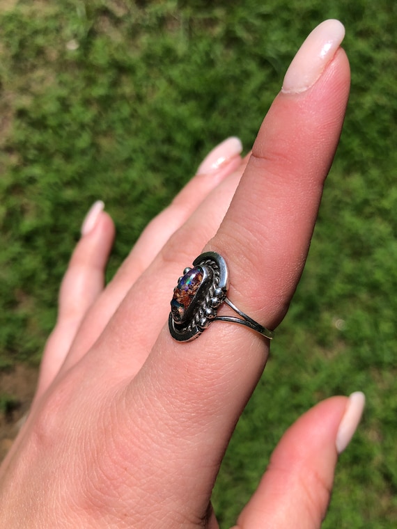 Sterling Silver Boulder Opal Ring