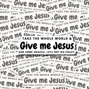 Jesus und Snacks Aufkleber | Lustiger christlicher Vinyl-Aufkleber | Glaube Geschenk für Jugendgruppe, Laptop, Journal, Wasserflasche