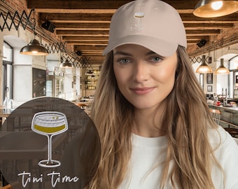 Espresso Martini Embroidered Hat: "Tini Time" Baseball Cap