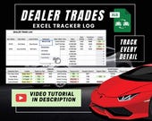 Automotive Car Dealership Dealer Trade Log Spreadsheet Tracker Template MS Excel Car Seller