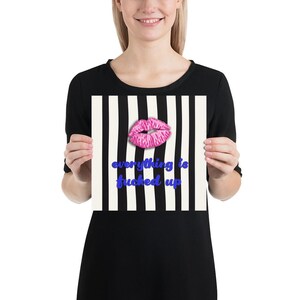 Everything Is F*cked Up Neon Pop Art Print | Bold Wall Art, Sad Girl Aesthetic, Glam Lips Digital Download, Edgy Mental Health Poster