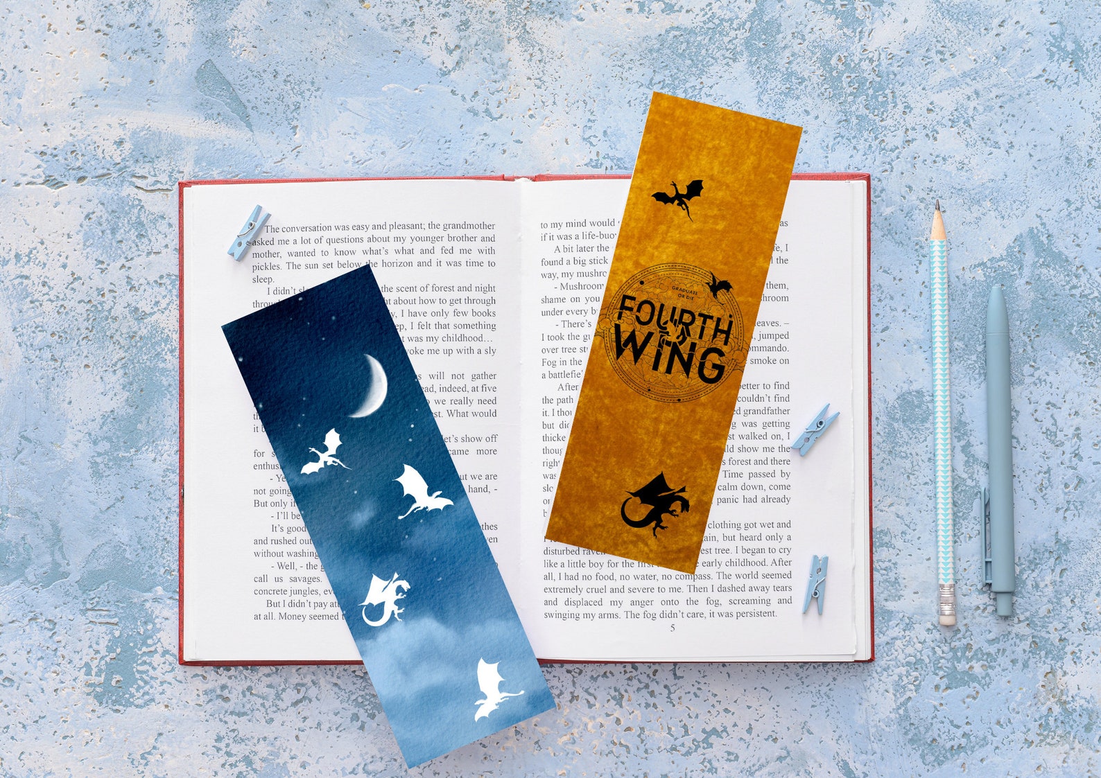 Fourth Wing Bookmark Printable Bookmark Fantasy Bookmark Rebecca Yarros