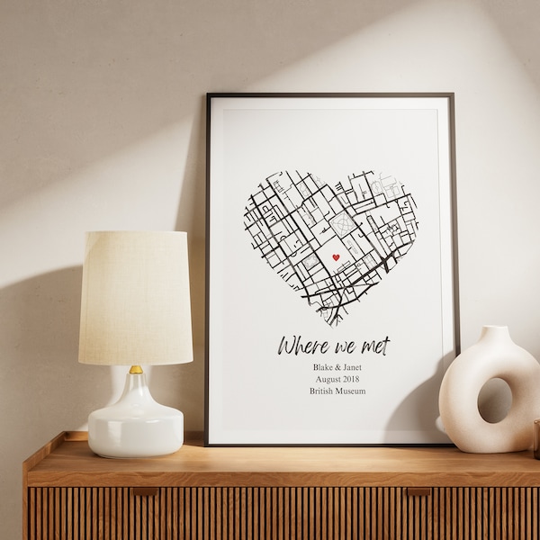 Custom Map Location Print, Location Pin, Where It All Began Print, Where we met, where i said yes, anniversary, valentines, couples gift