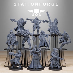 GrimCorp-huurlingen | Set van 10 mini&#39;s | StationForge | 12K-afdrukken