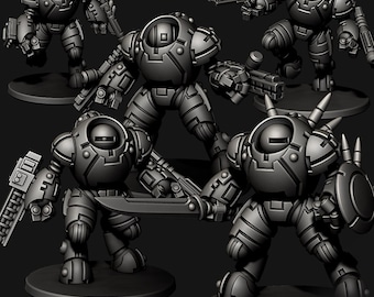 バトルスーツ | ミニチュア3体セット | Edge Miniatures - Skyborn Empire